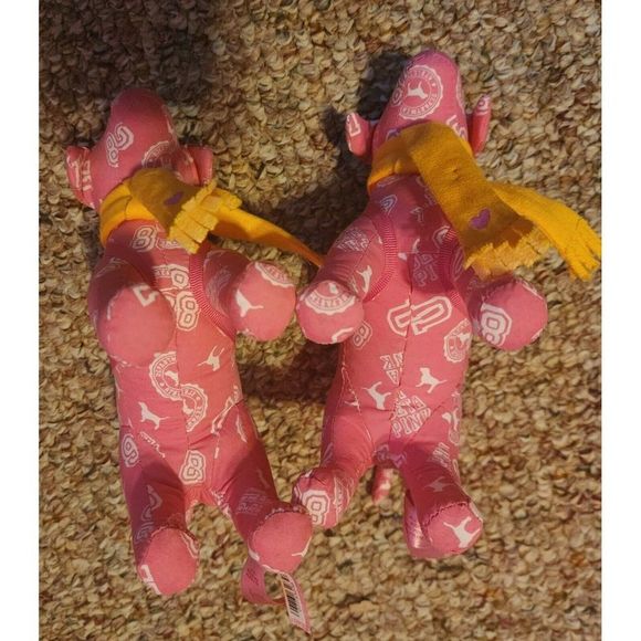 Victoria's Secret PHI BETA PINK DOG Stuffed Anima Scarf Backpack x2 - Picture 7 of 8